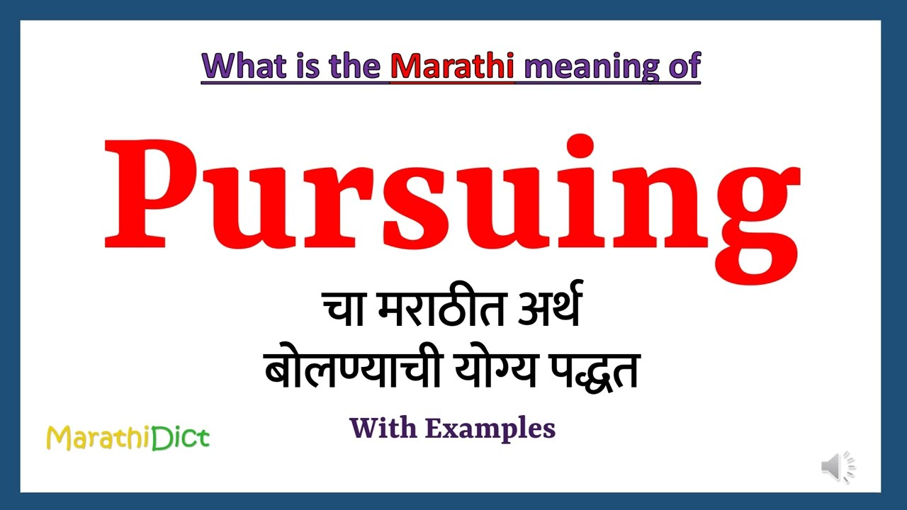 Pursuing Meaning in Marathi